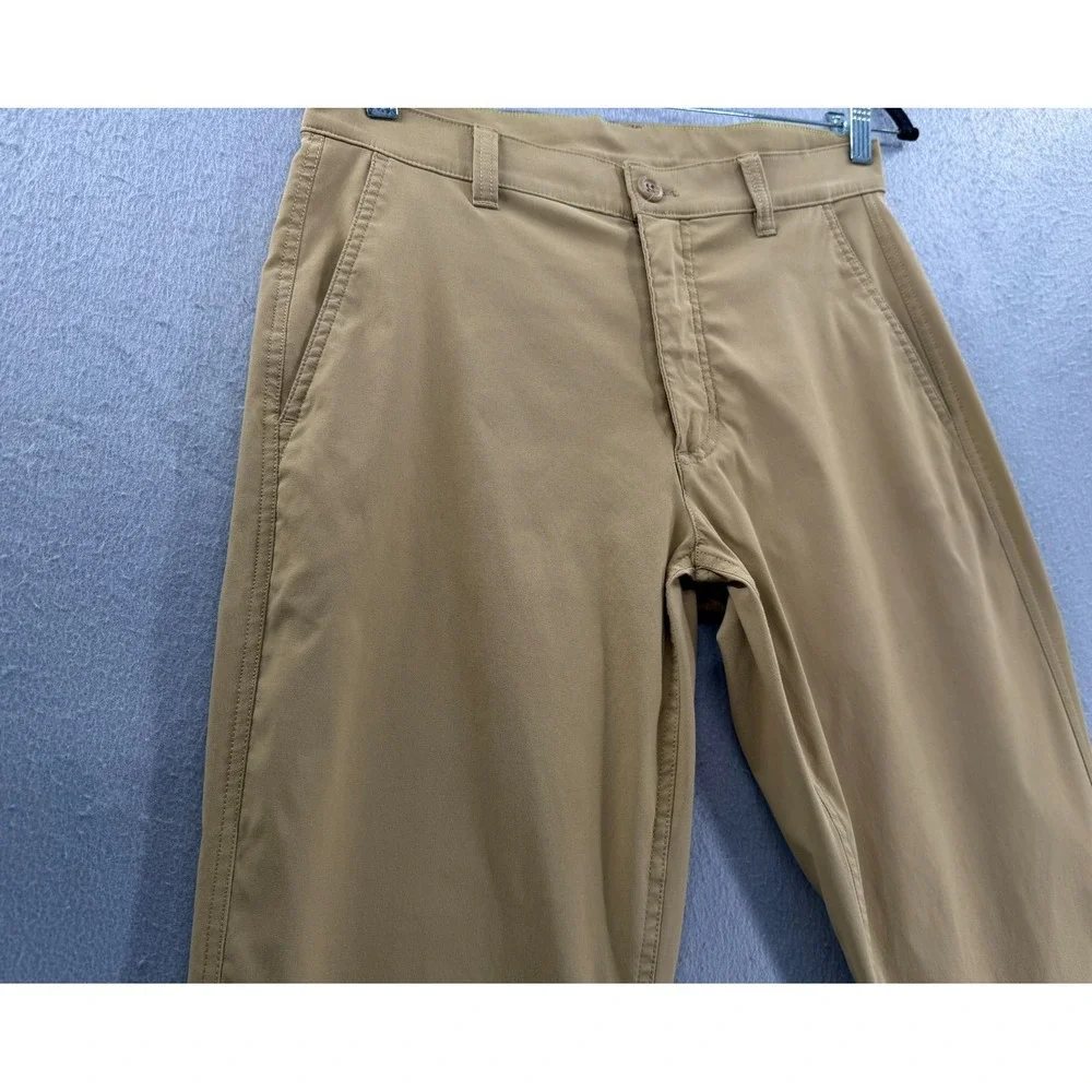 Eddie Bauer Horizon Takeoff Chino Pants Mens 30x30 Tan Performance UPF 50 Hiking